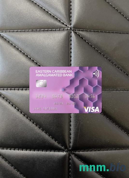 Antigua and Barbuda Eastern Caribbean Amalgamated bank wygląd zdjęcia karty wizowej skan PSD + zdjęcie